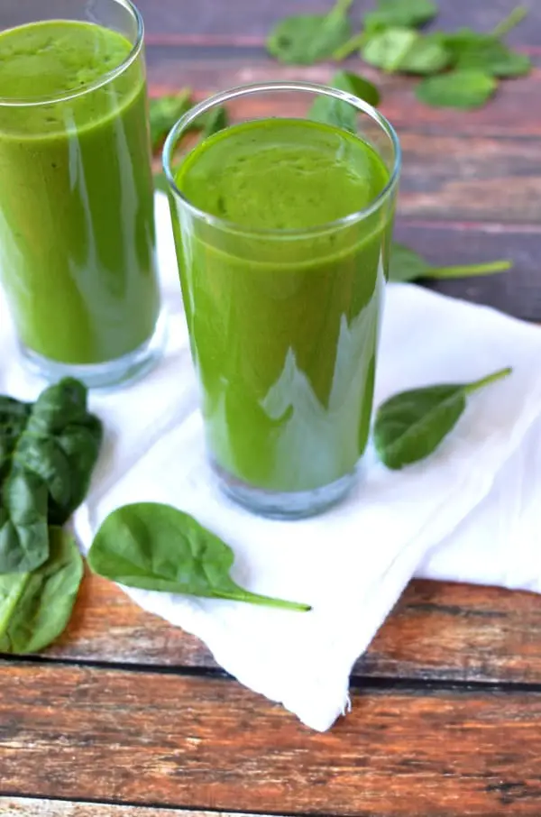 Green smoothie-An easy combination of fresh leafy greens, flavorful fruit, and a liquid base comes together to create this green smoothie.