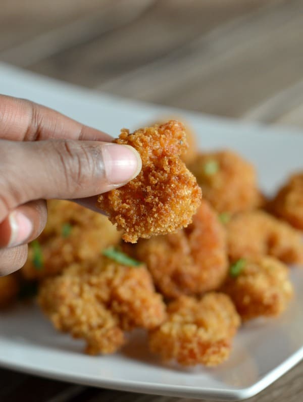 Crispy Cajun Fried Shrimp- This shrimp is moist, juicy and crunchy.