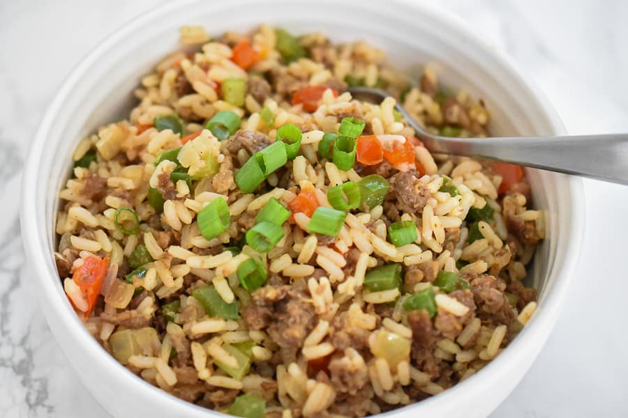 Vegetarian Cajun Rice (Meatless Dirty Rice) - StreetSmart Kitchen