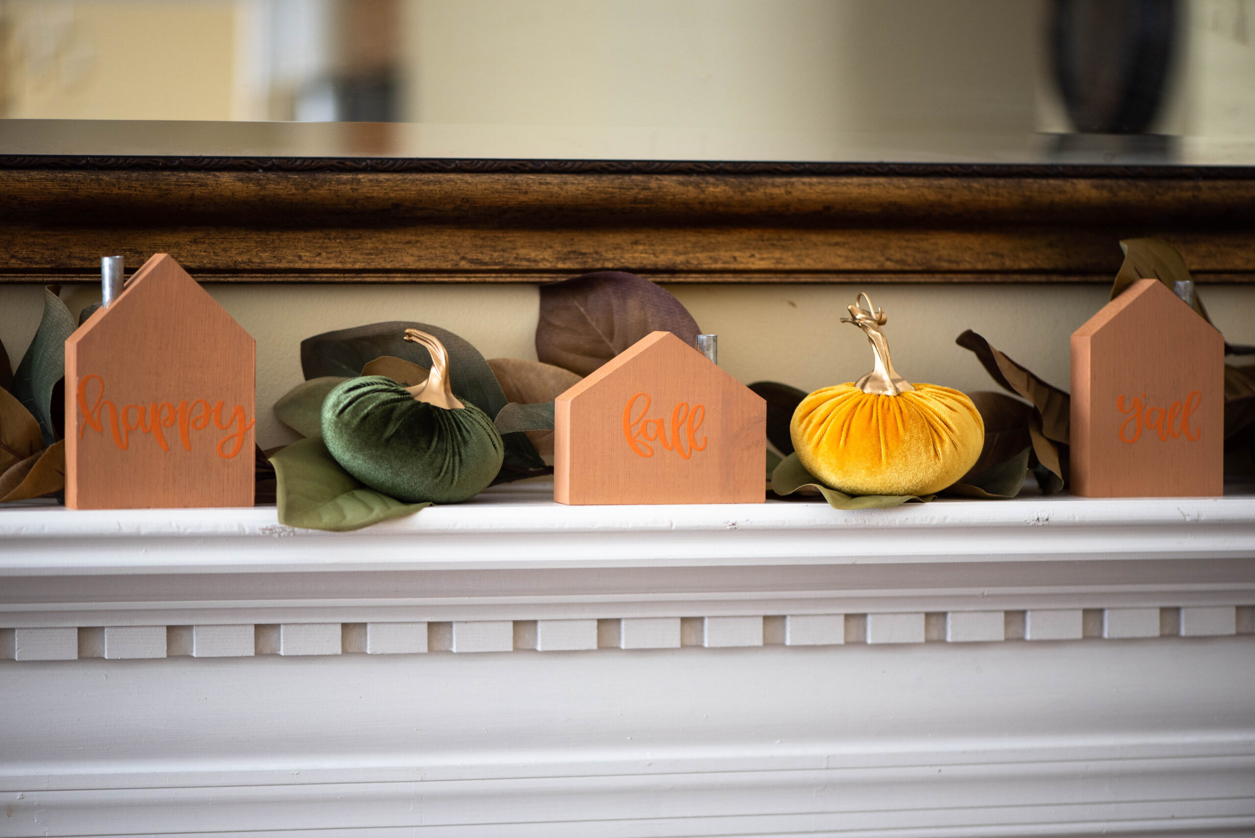 mantel with fall decor