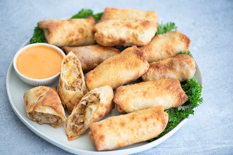Air Fryer Cheeseburger Egg Rolls Domestic Dee
