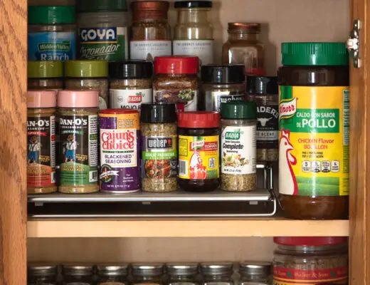 kitchen cabinet with spices