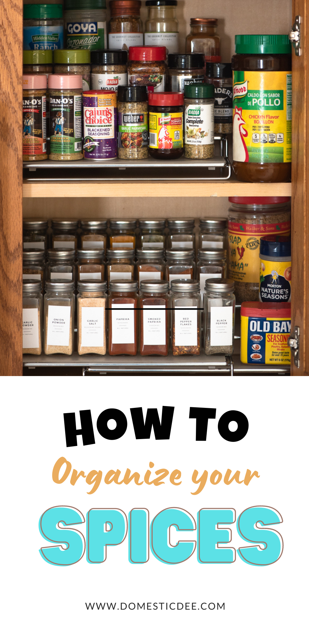 How to Organize Your Spice Cabinet the Easy Way - Domestic Dee